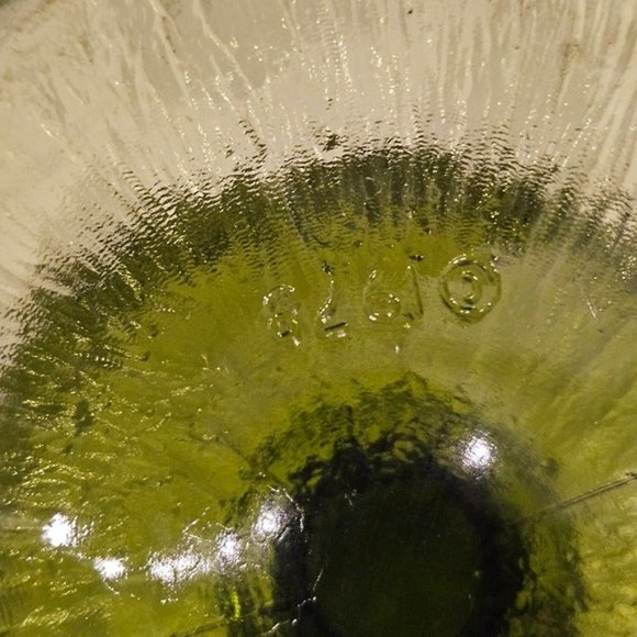 1978‎ FTD Vintage Green Glass Pedestal Bowl Candy Dish Leaf Pattern (9c2) - Picture 8 of 9